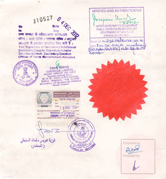 Qatar certificate attesation